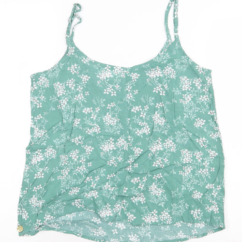 Refinery Womens Green Floral Polyester Camisole Tank Size 6 Round Neck