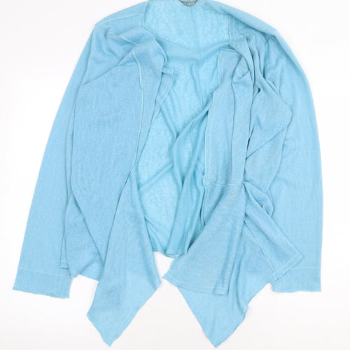Marks and Spencer Womens Blue V-Neck Polyester Cardigan Jumper Size L