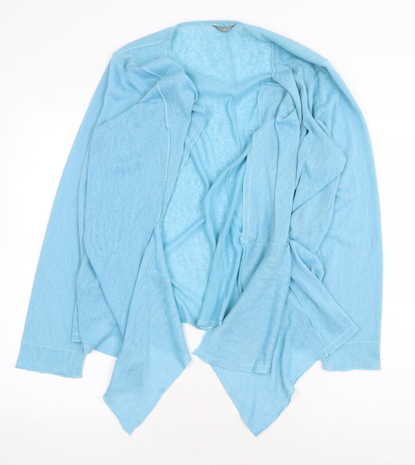 Marks and Spencer Womens Blue V-Neck Polyester Cardigan Jumper Size L