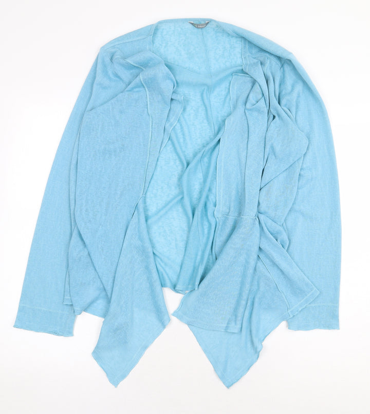 Marks and Spencer Womens Blue V-Neck Polyester Cardigan Jumper Size L