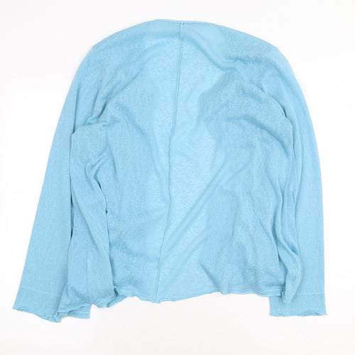 Marks and Spencer Womens Blue V-Neck Polyester Cardigan Jumper Size L