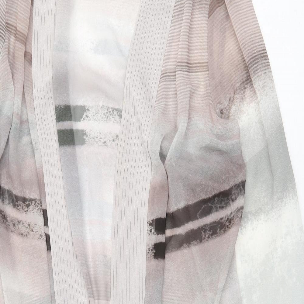Chesca Womens Grey Geometric Polyester Kimono Blouse Size 14 V-Neck
