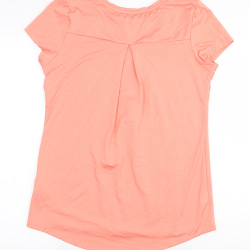 Marks and Spencer Womens Orange Polyester Basic Tank Size 12 Round Neck Pullover
