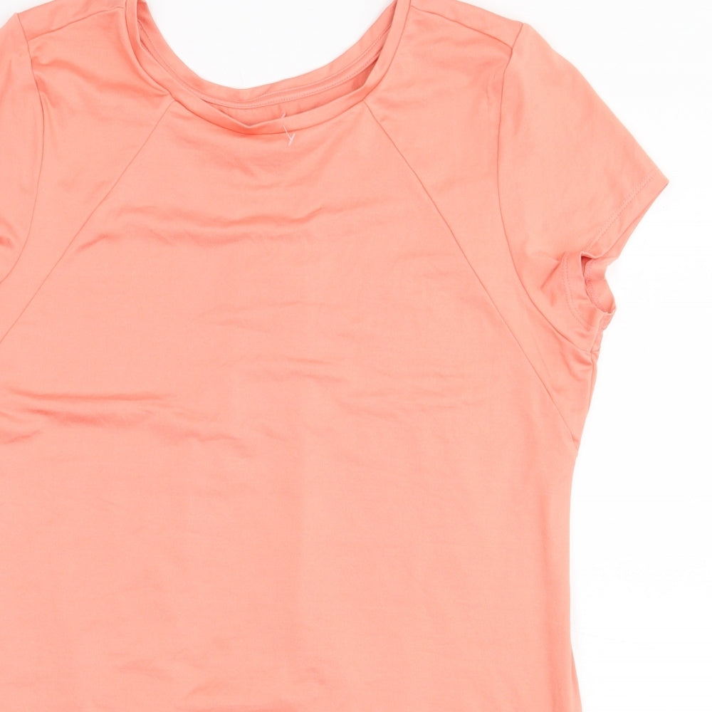 Marks and Spencer Womens Orange Polyester Basic Tank Size 12 Round Neck Pullover