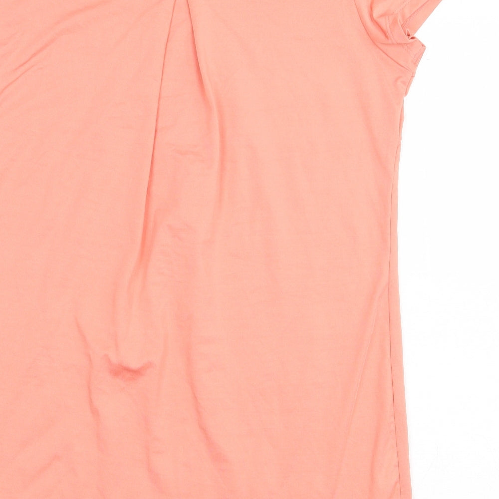Marks and Spencer Womens Orange Polyester Basic Tank Size 12 Round Neck Pullover