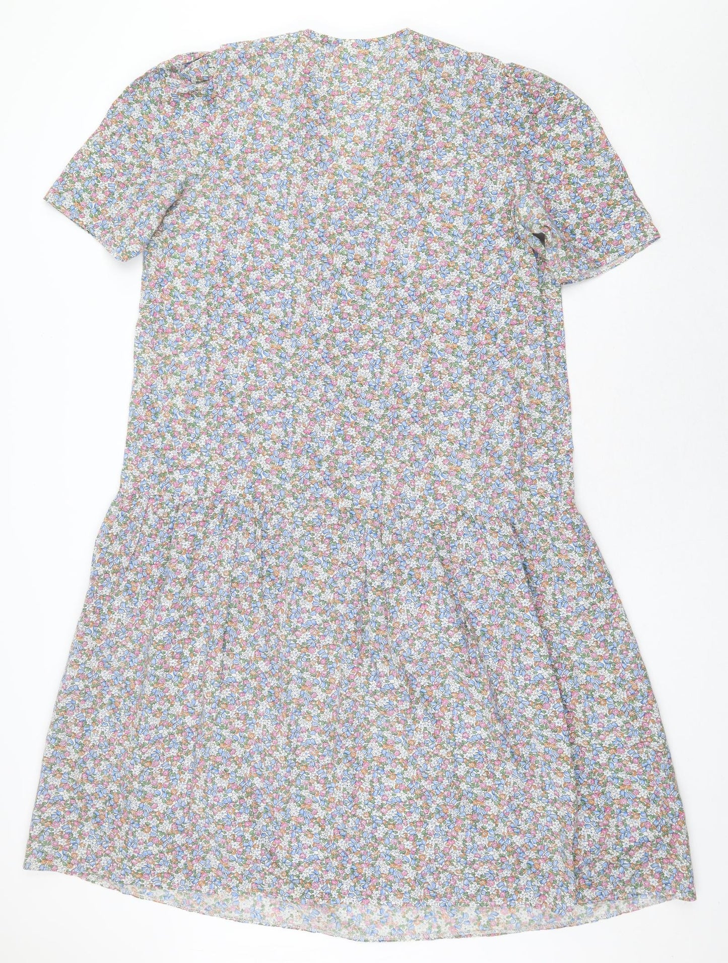 Mums The Word Womens Multicoloured Floral Polyester A-Line Size 12 Collared Button
