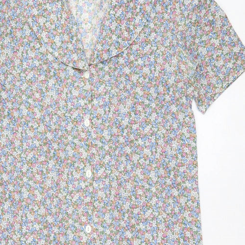 Mums The Word Womens Multicoloured Floral Polyester A-Line Size 12 Collared Button
