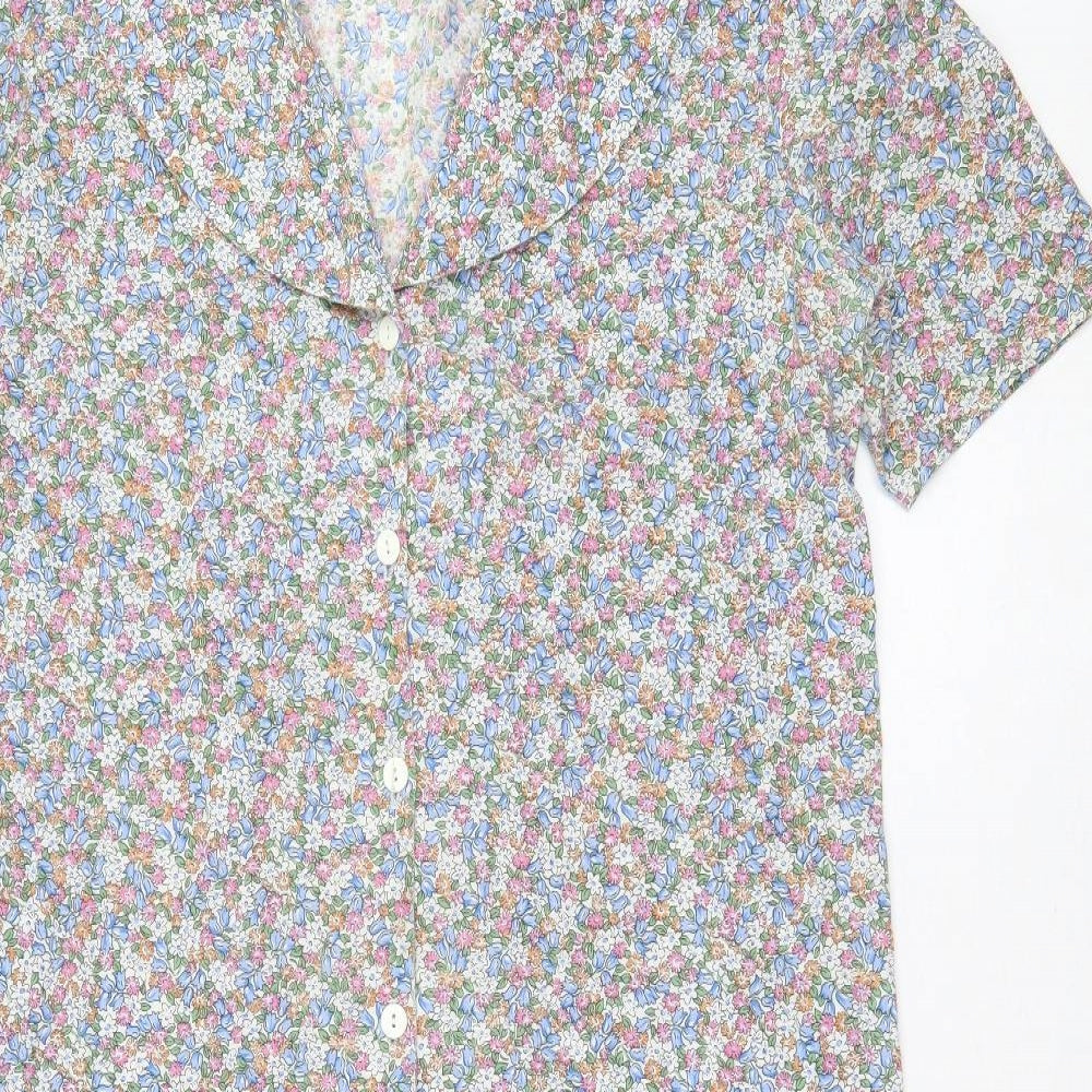 Mums The Word Womens Multicoloured Floral Polyester A-Line Size 12 Collared Button