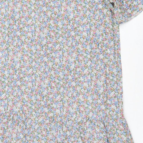 Mums The Word Womens Multicoloured Floral Polyester A-Line Size 12 Collared Button