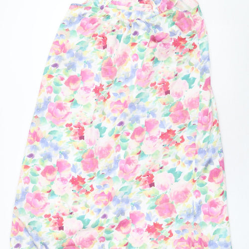 David Napier Womens Multicoloured Geometric Polyester Slip Dress Size S Round Neck Pullover