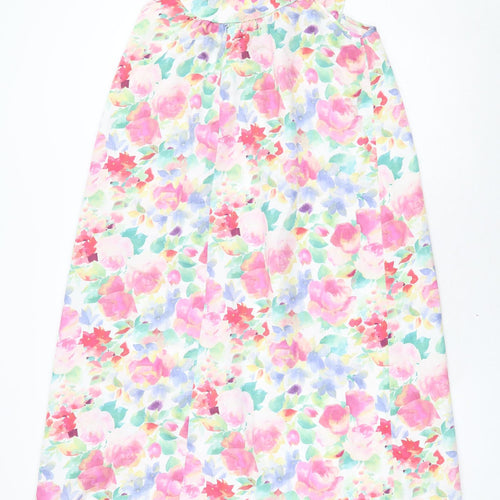 David Napier Womens Multicoloured Geometric Polyester Slip Dress Size S Round Neck Pullover