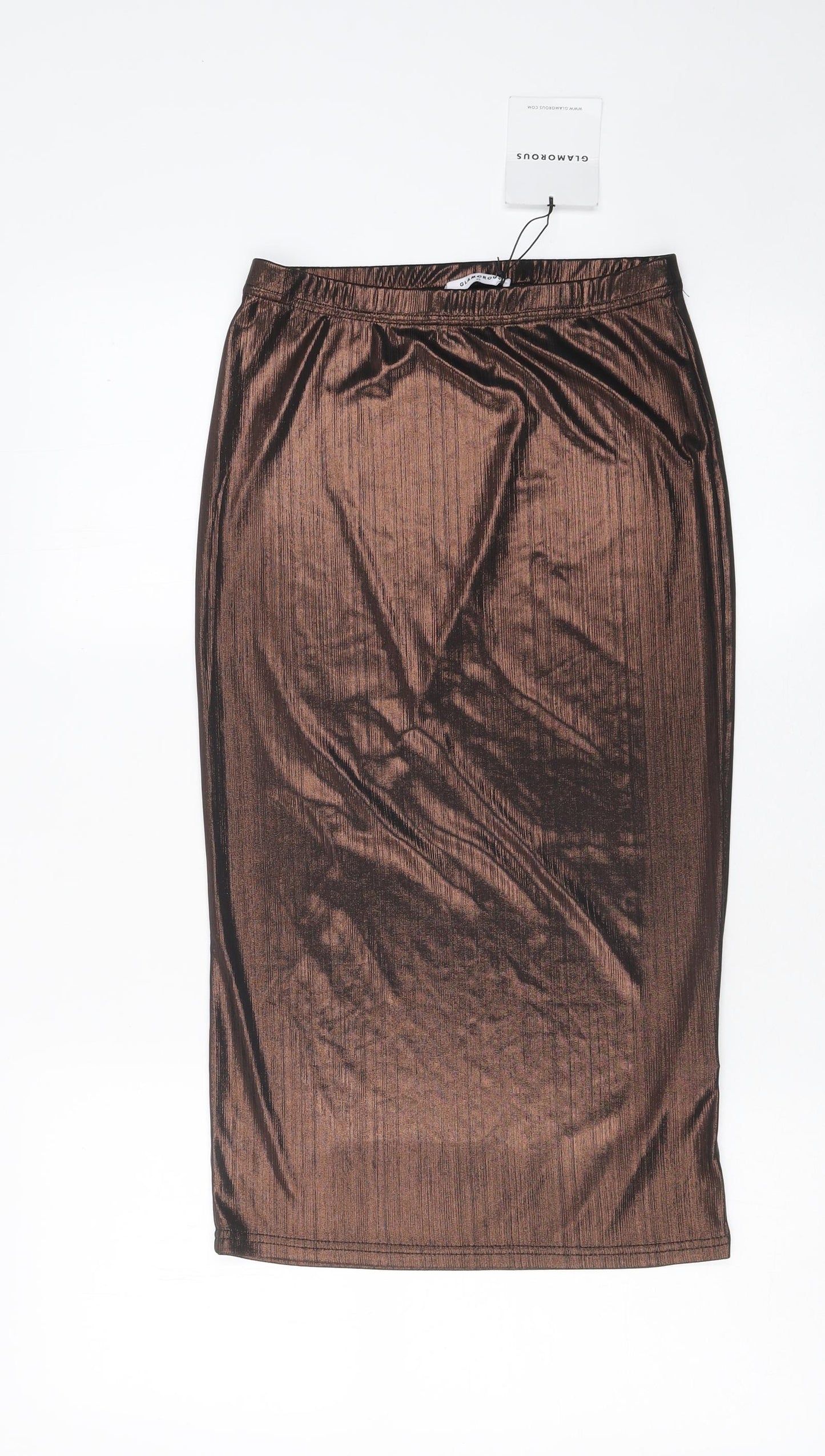Glamorous Womens Brown Herringbone Polyester Straight & Pencil Skirt Size XS
