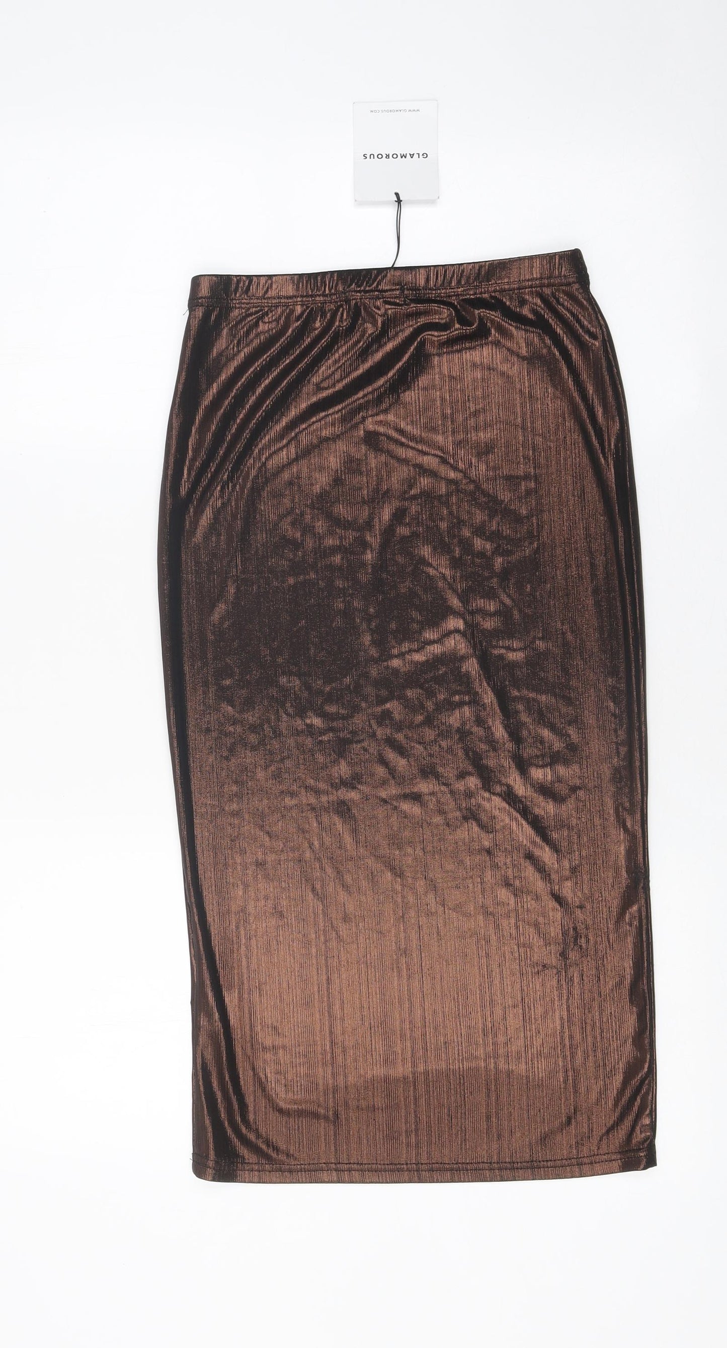 Glamorous Womens Brown Herringbone Polyester Straight & Pencil Skirt Size XS