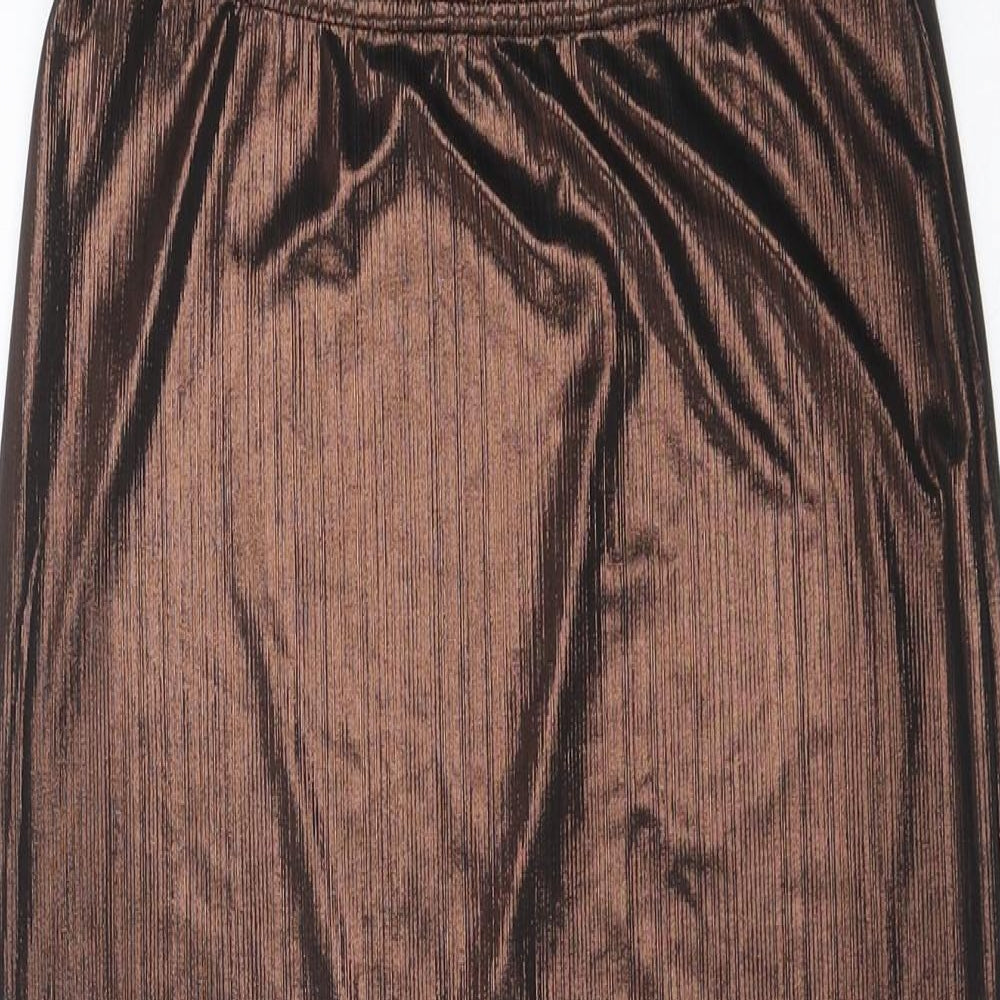 Glamorous Womens Brown Herringbone Polyester Straight & Pencil Skirt Size XS