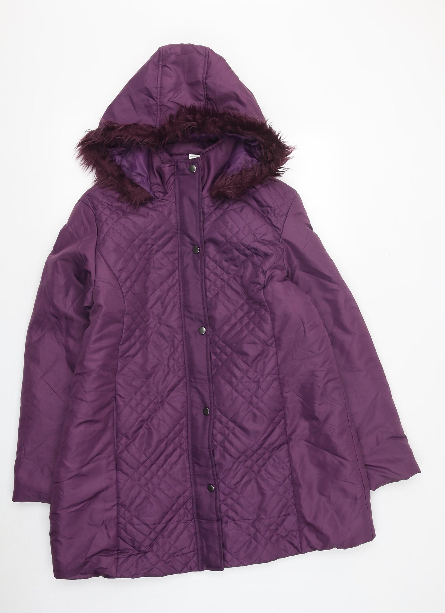 Anne De Lancay Womens Purple Parka Jacket Size M Zip - Size M/L