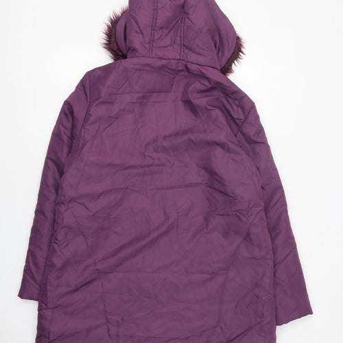 Anne De Lancay Womens Purple Parka Jacket Size M Zip - Size M/L