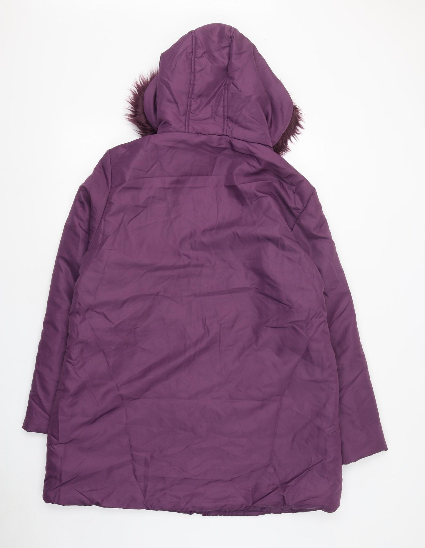 Anne De Lancay Womens Purple Parka Jacket Size M Zip - Size M/L
