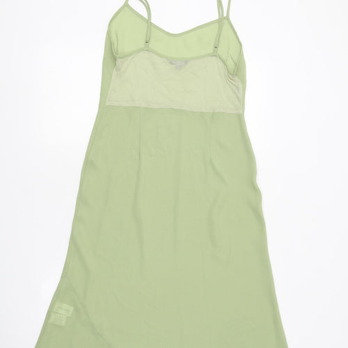 Coast Womens Green Polyester Slip Dress Size 14 V-Neck Pullover