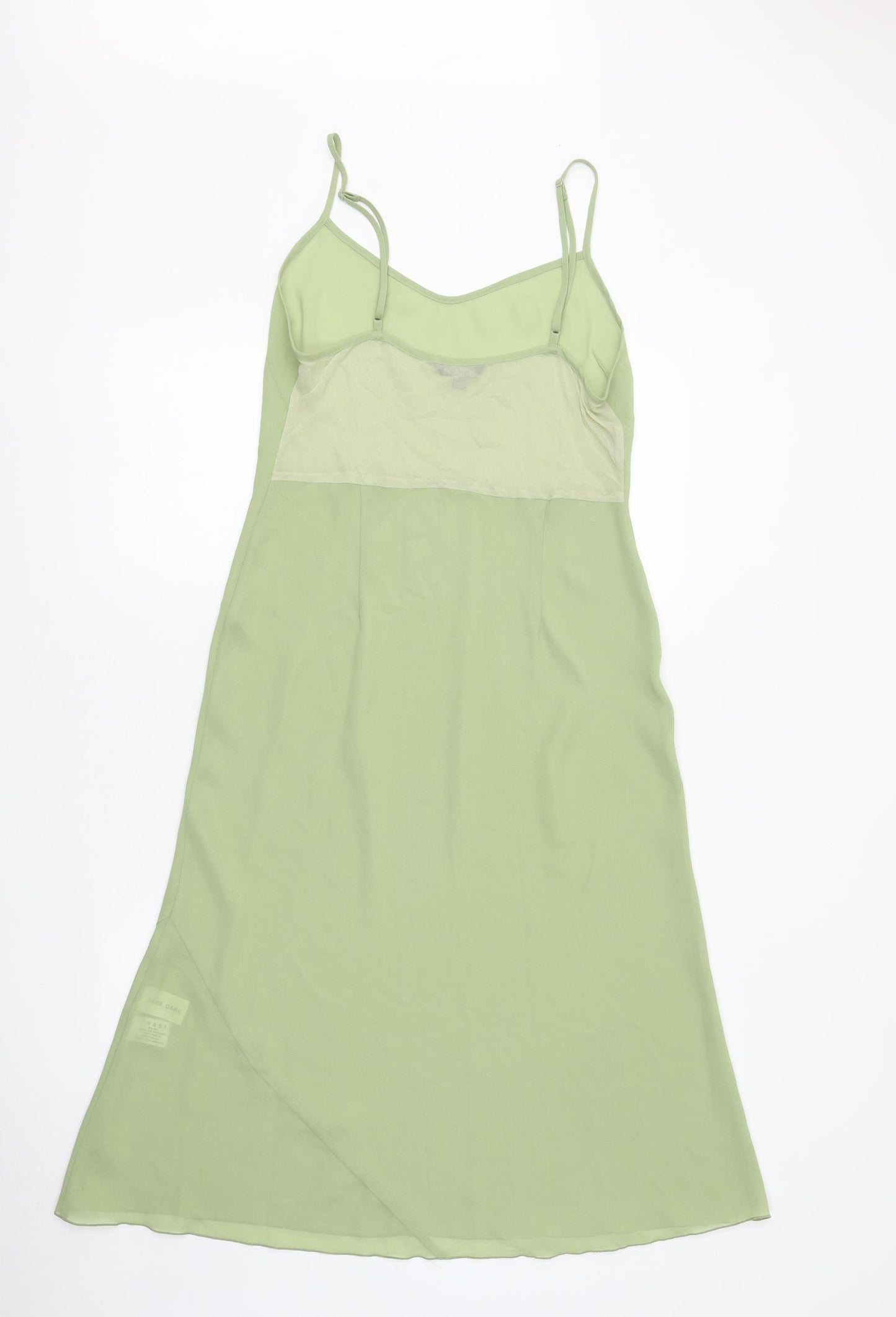 Coast Womens Green Polyester Slip Dress Size 14 V-Neck Pullover