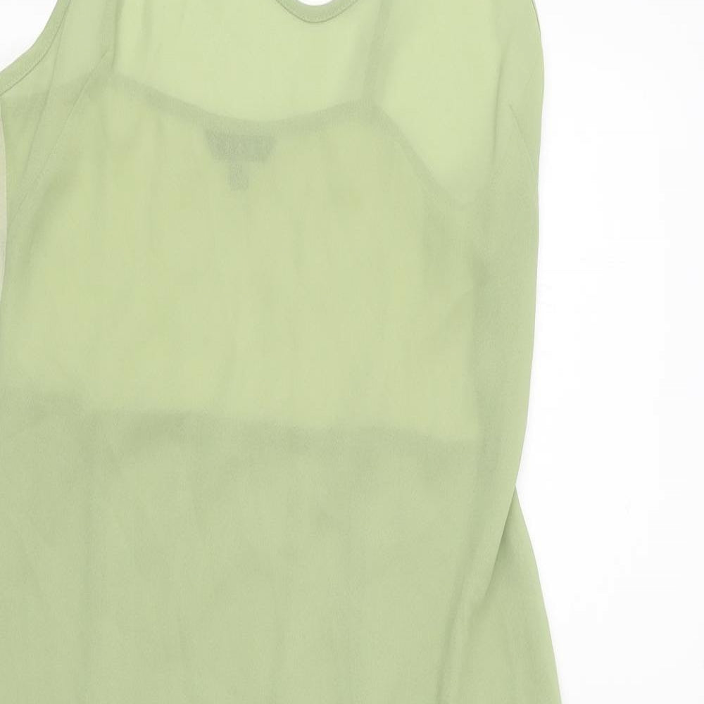 Coast Womens Green Polyester Slip Dress Size 14 V-Neck Pullover