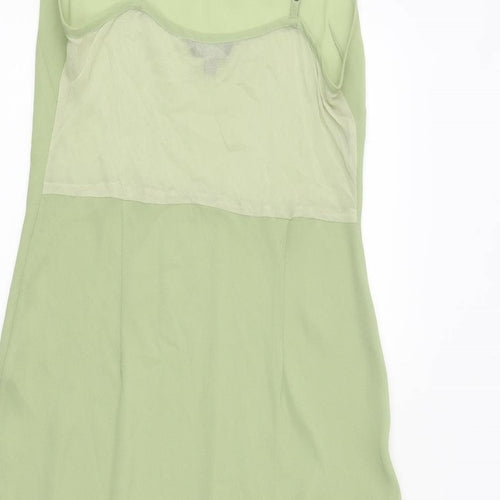 Coast Womens Green Polyester Slip Dress Size 14 V-Neck Pullover