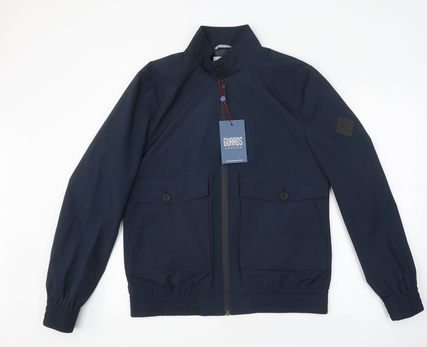 Guards London Mens Blue Herringbone Jacket Size L Zip
