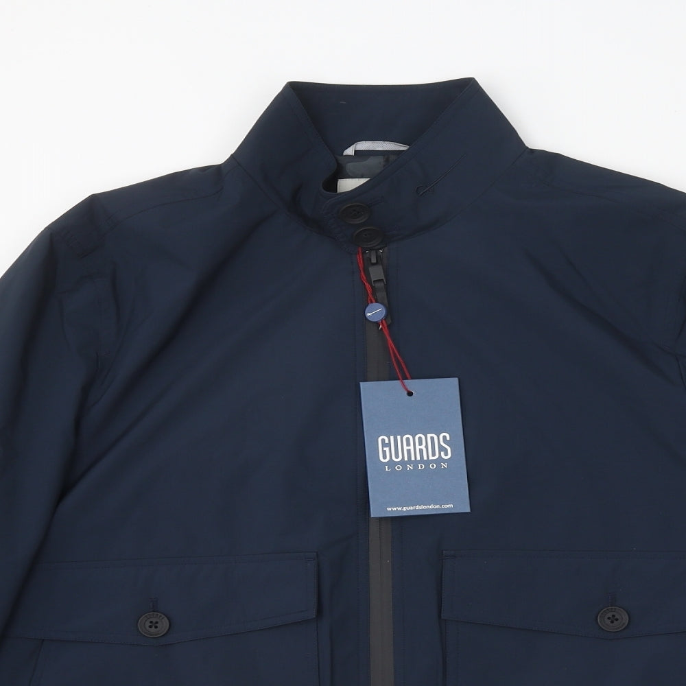 Guards London Mens Blue Herringbone Jacket Size L Zip