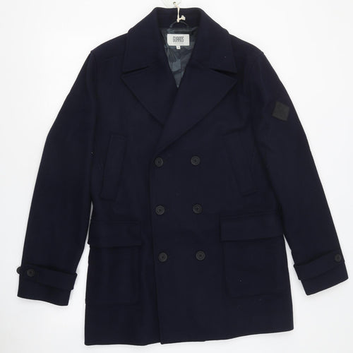 Guards London Mens Blue Parka Coat Size L Button