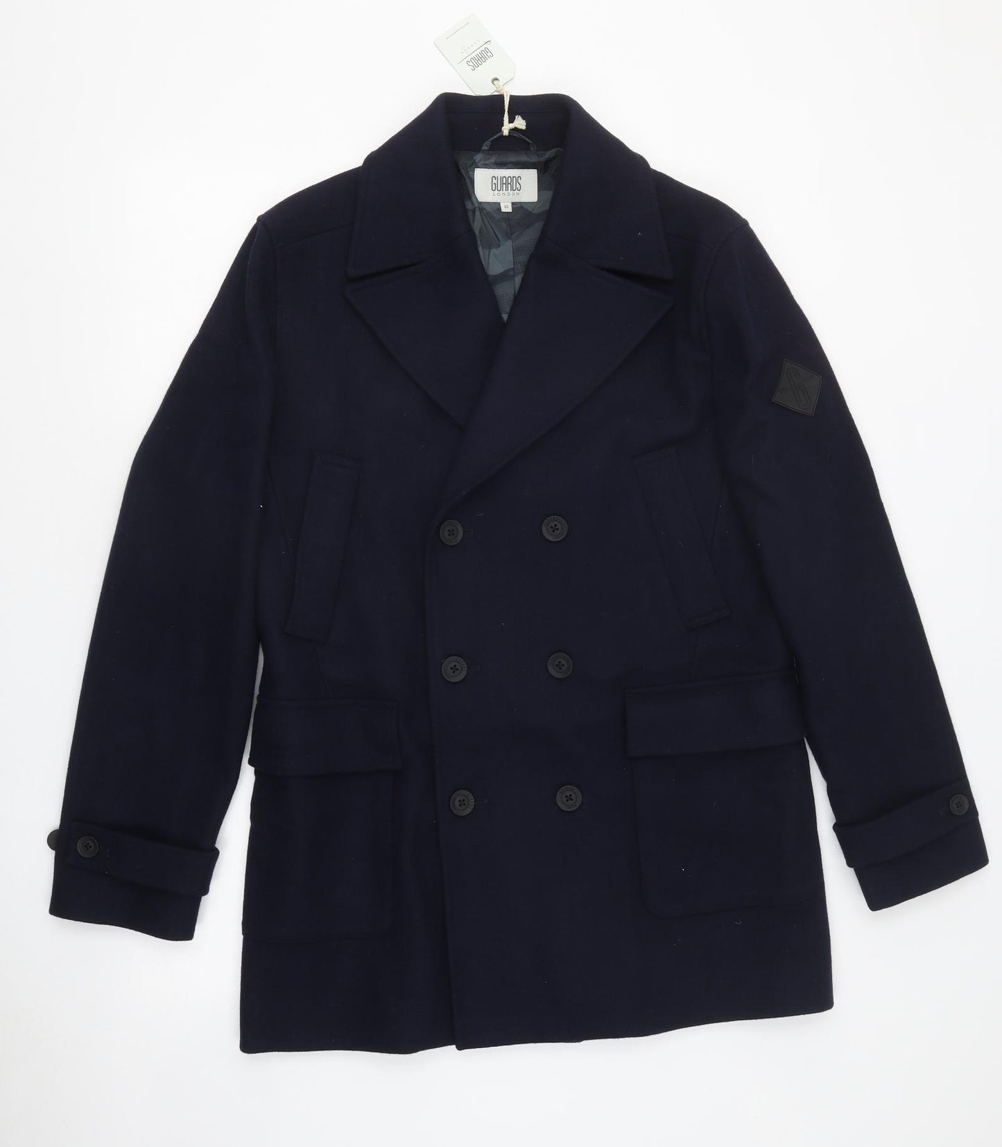 Guards London Mens Blue Parka Coat Size L Button