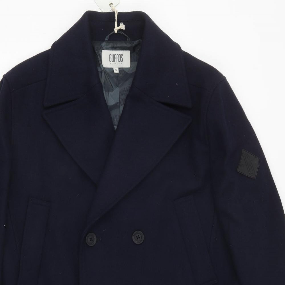 Guards London Mens Blue Parka Coat Size L Button