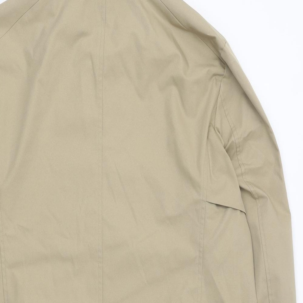 Guards London Mens Beige Overcoat Coat Size L Button