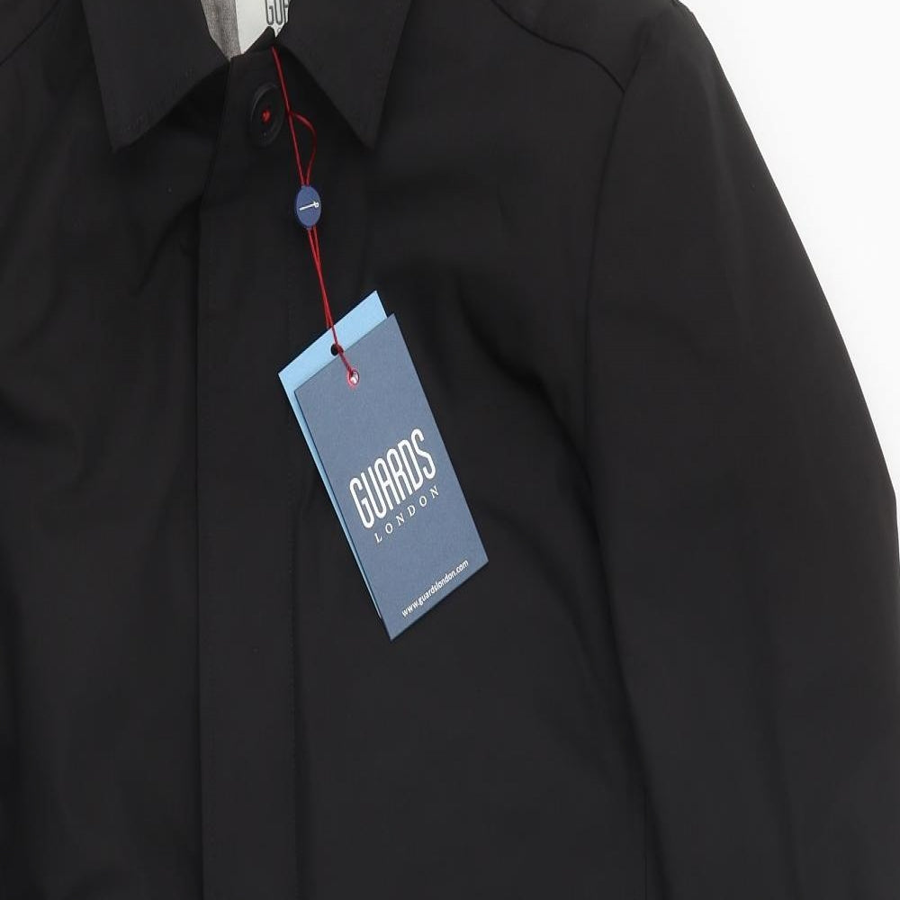 Guards London Mens Black Overcoat Coat Size 42 Button