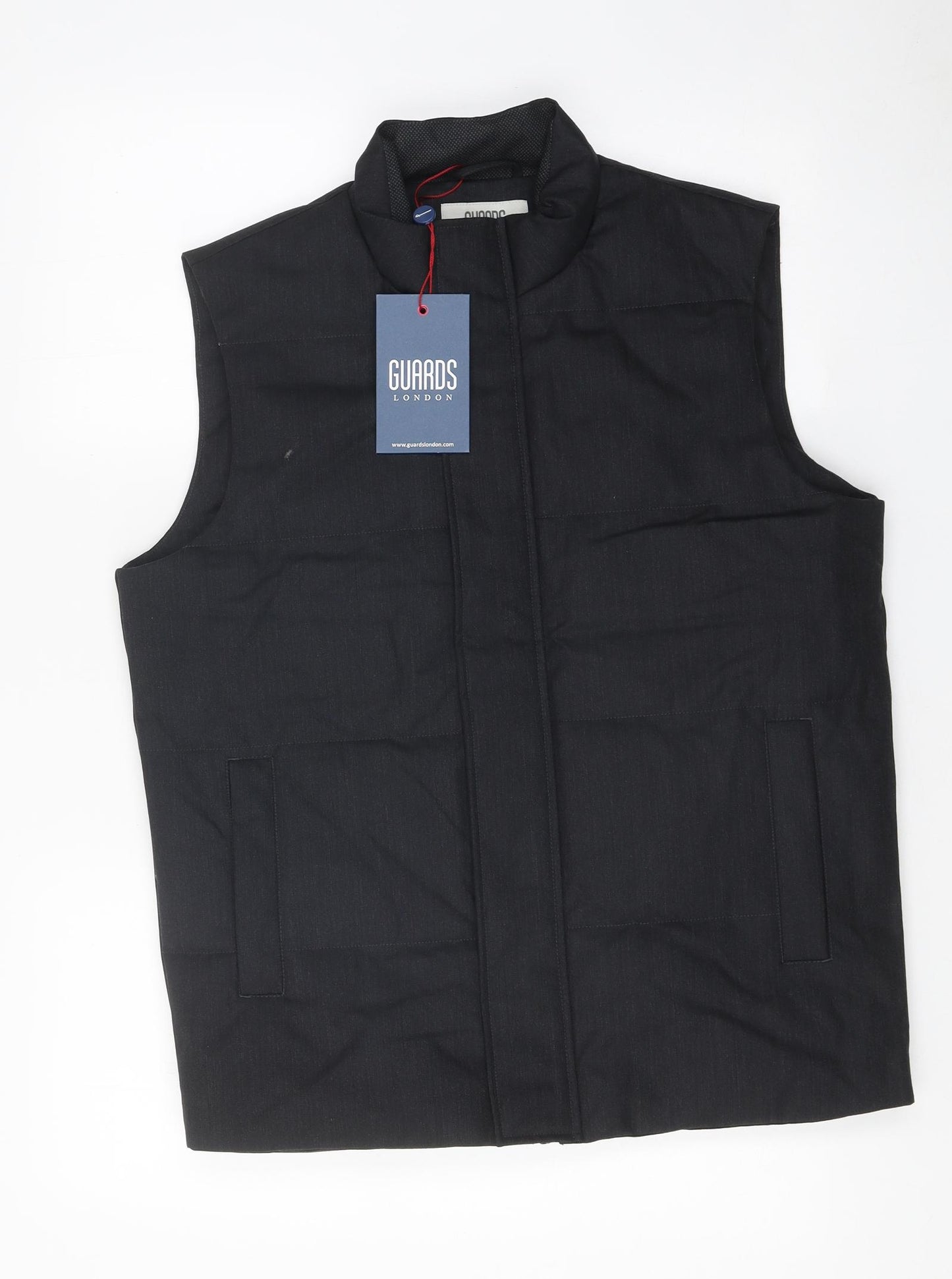 Guards London Mens Black Gilet Waistcoat Size S Zip