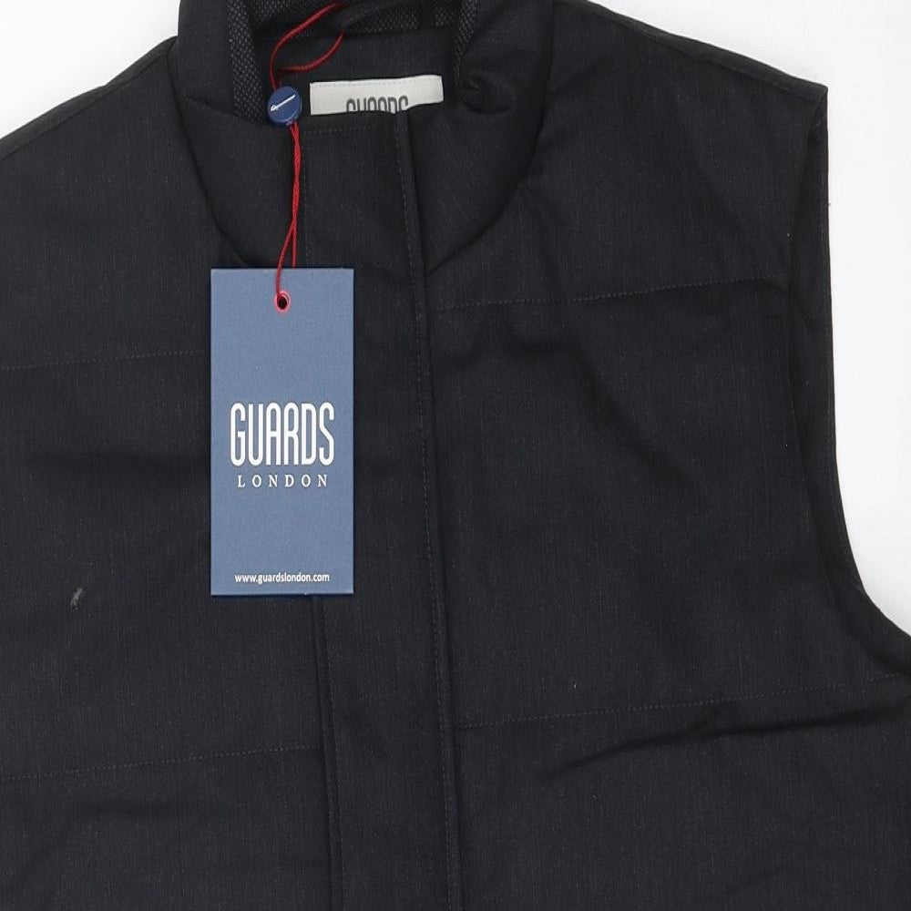 Guards London Mens Black Gilet Waistcoat Size S Zip