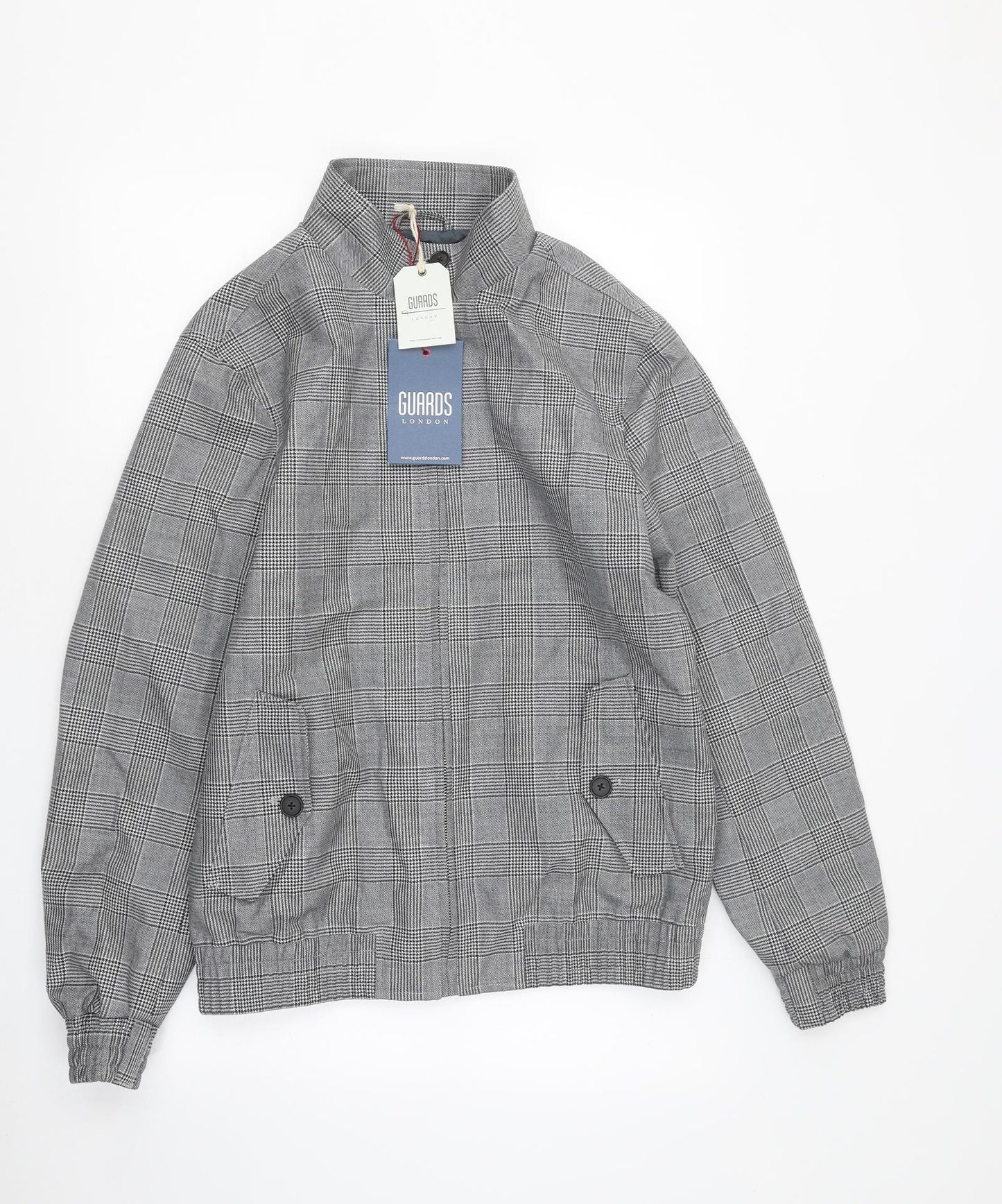 Guards London Mens Grey Plaid Jacket Size M Zip