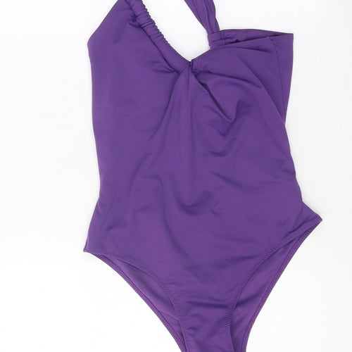 Zara Womens Purple Viscose Leotard One-Piece Size S Pullover