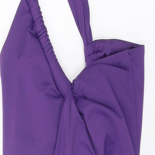 Zara Womens Purple Viscose Leotard One-Piece Size S Pullover