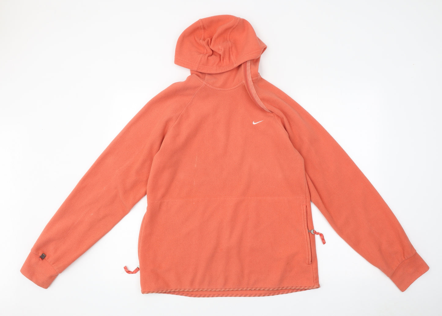 Nike Womens Pink Polyester Pullover Hoodie Size XL Zip