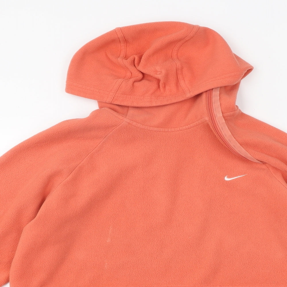 Nike Womens Pink Polyester Pullover Hoodie Size XL Zip