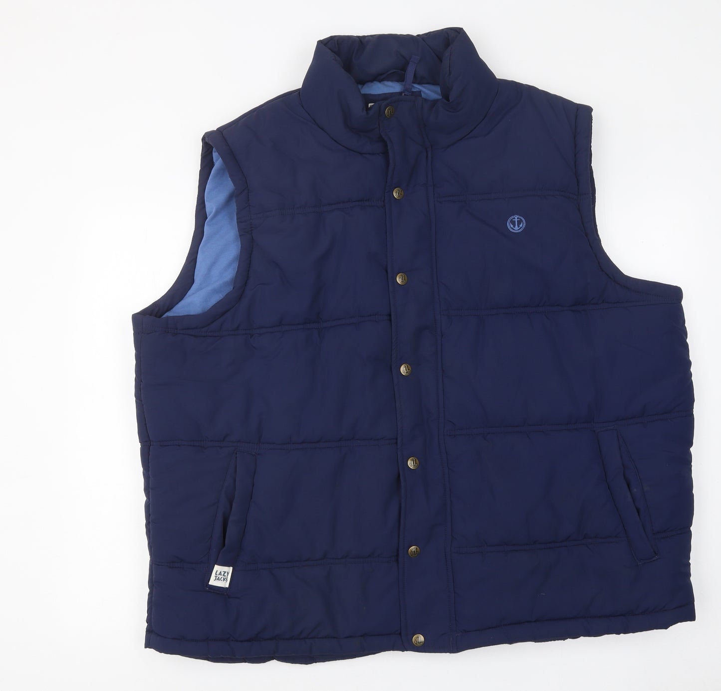 Lazy Jacks Mens Blue Gilet Jacket Size 3XL Zip