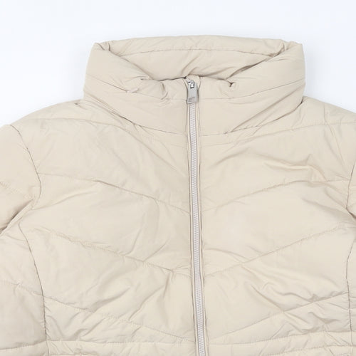 Marks and Spencer Womens Beige Puffer Jacket Coat Size 16 Zip