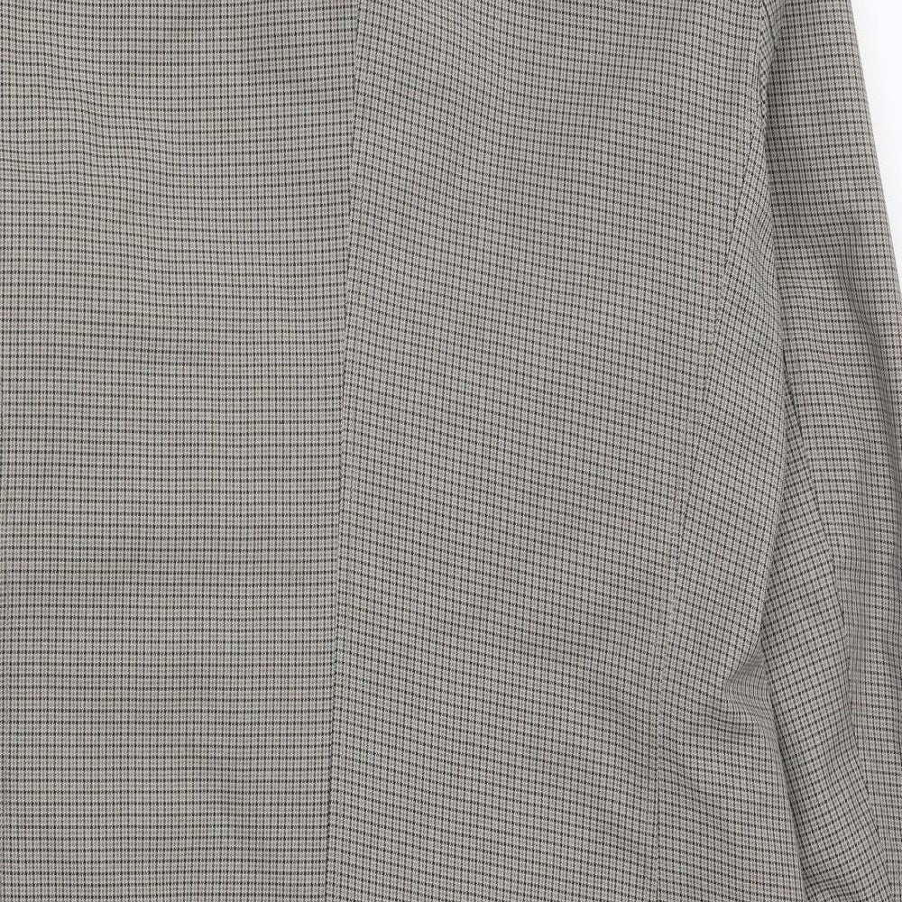 Guards London Mens Beige Geometric Overcoat Coat Size 42 Button - Estimated 42 Inches