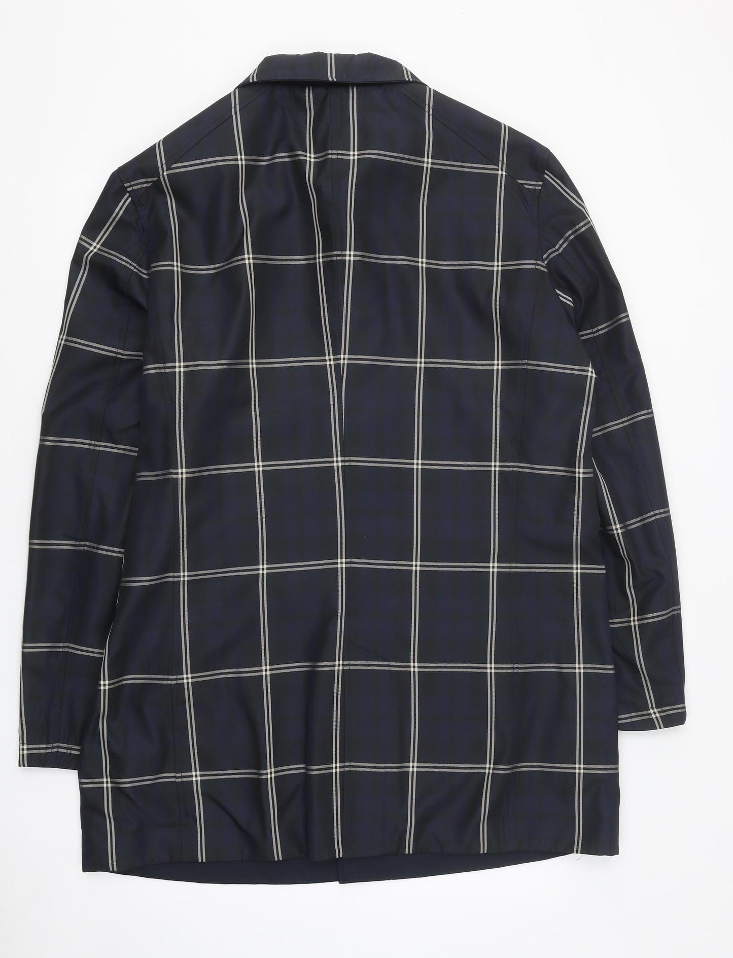 Guards London Mens Black Plaid Pea Coat Coat Size 42 Button