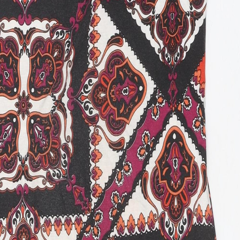 New Look Womens Multicoloured Geometric Polyester Tank Dress Size 12 Round Neck Pullover
