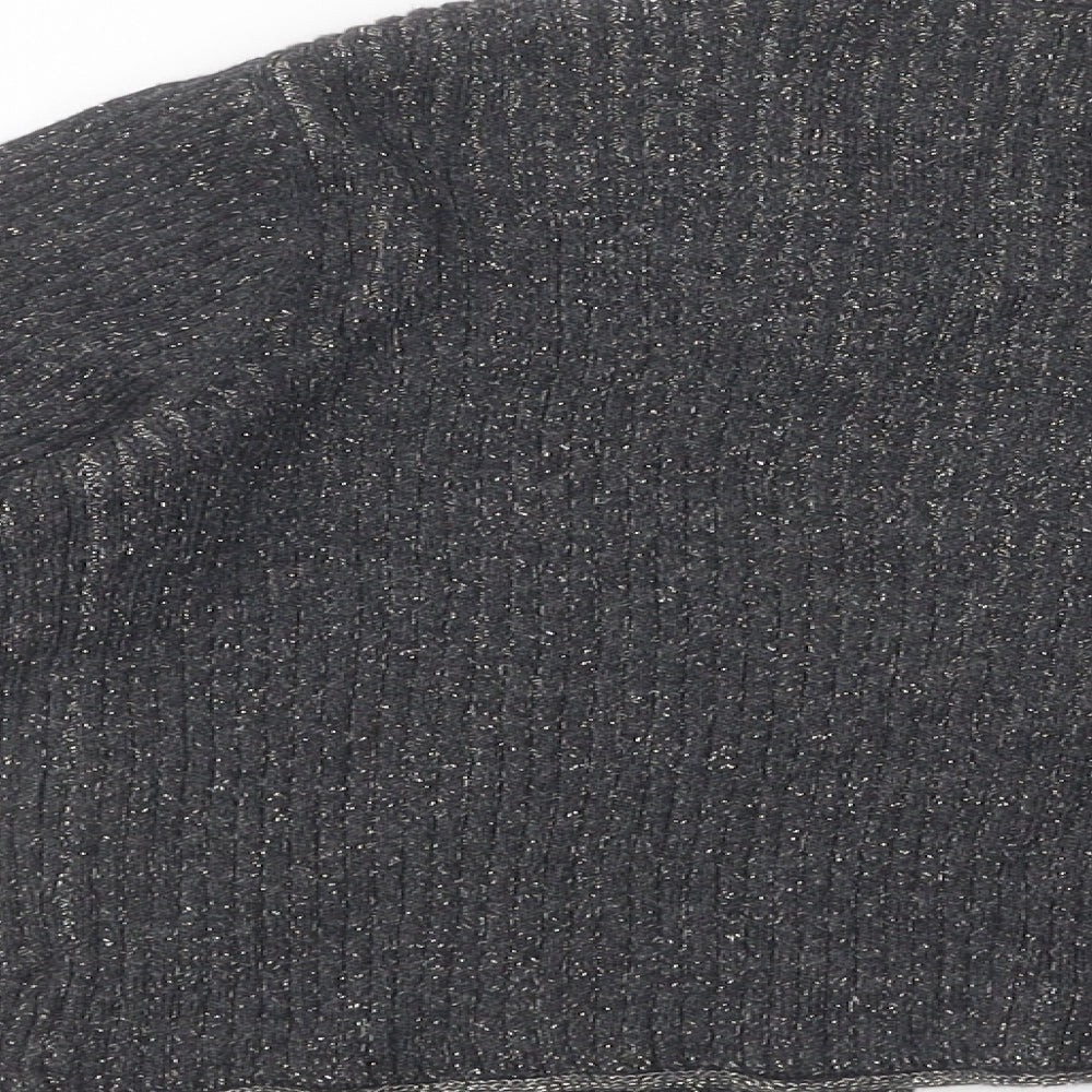 Zara Girls Grey Round Neck Wool Blend Cardigan Jumper Size 9 Years Button