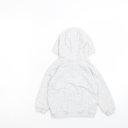 Matalan Girls Grey Cotton Full Zip Hoodie Size 2XL Zip - Heart Pattern