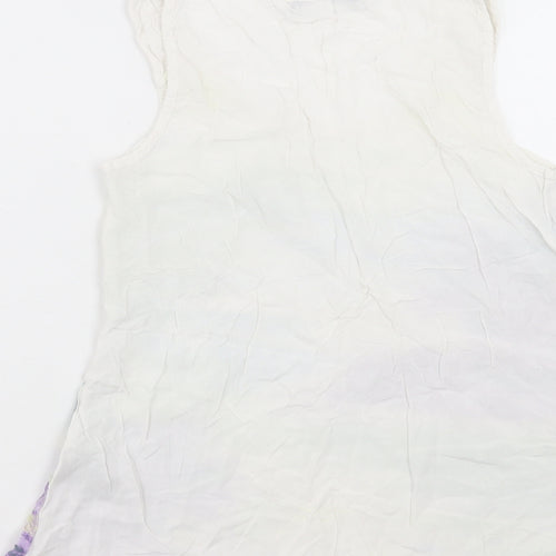 George Womens Multicoloured Viscose Basic Tank Size 8 Scoop Neck