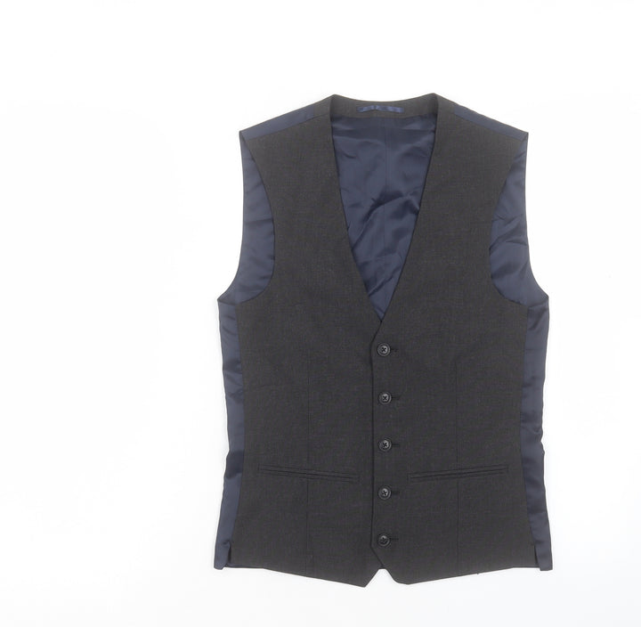 NEXT Mens Blue Polyester Jacket Suit Waistcoat Size S