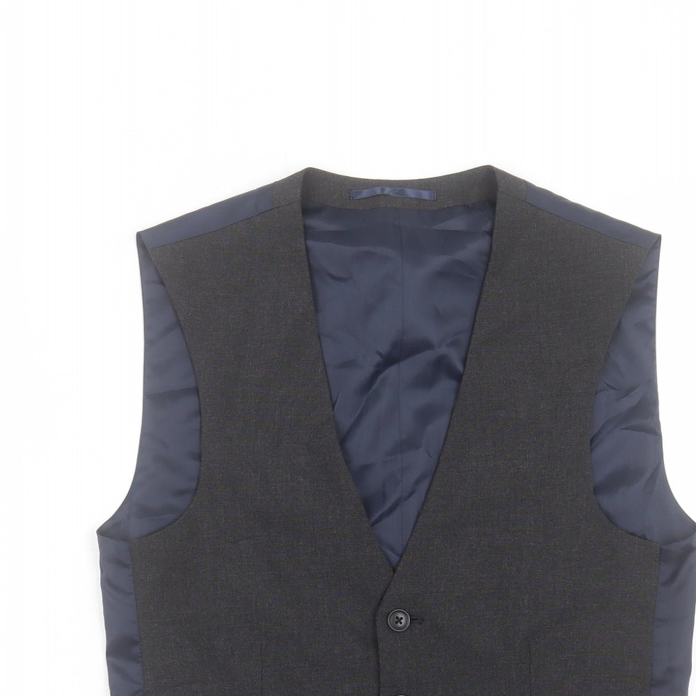 NEXT Mens Blue Polyester Jacket Suit Waistcoat Size S