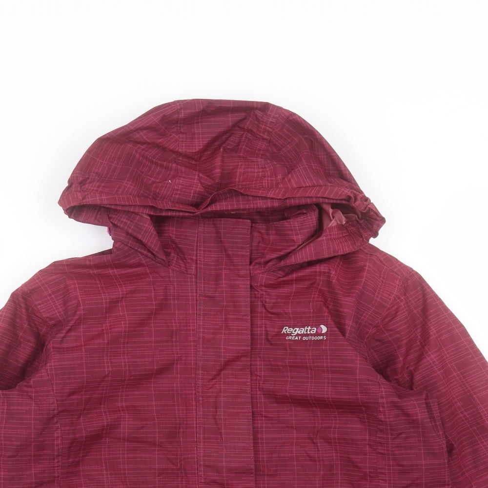Regatta Girls Red Windbreaker Jacket Size 9-10 Years